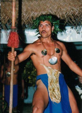 Female Polynesian Dancer at Cultural Show, Rarotonga Editorial